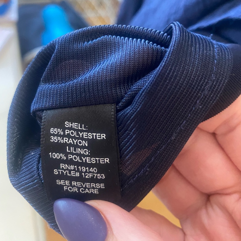 Double Zero Navy Sleeveless Button Front Shirt Dr… - image 5